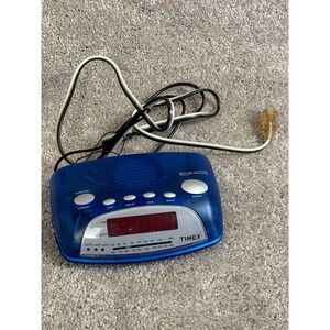 Timex T235L Blue Translucent AM FM Nature Sound Alarm Clock Radio